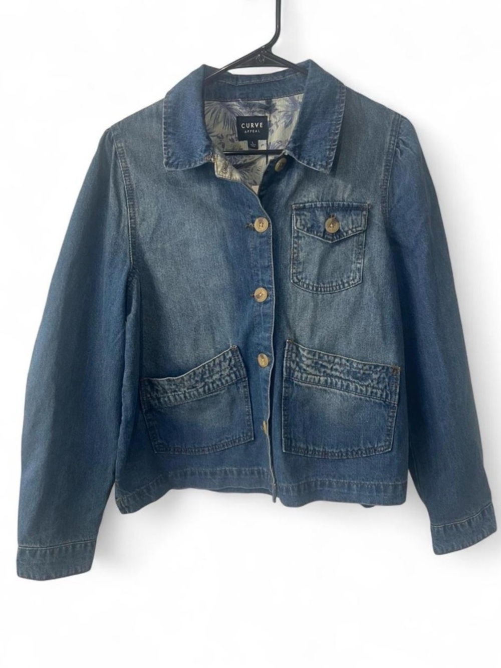 Curve Apparel Indigo Denim Button-Up Jacket
